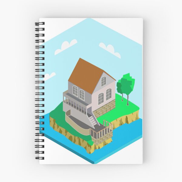Item preview, Isometric country house by the lake designed and sold by AlenserArt.