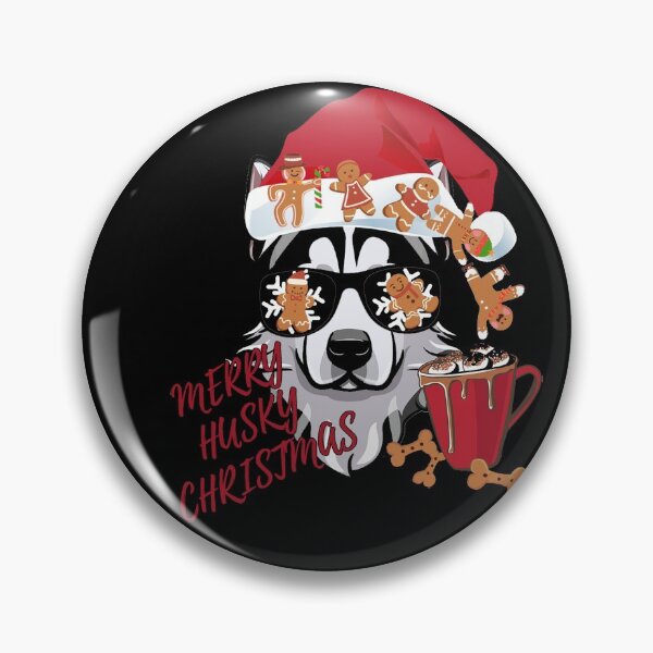 Artikelvorschau, Fröhliche Husky-Weihnachten mit Lebkuchen entworfen und verkauft von SKETCHEAJ.