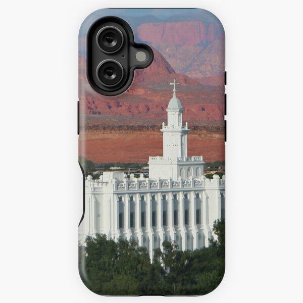 Item preview, St. George Utah Temple - Red Mountains 20x16 designed and sold by Ken Fortie.