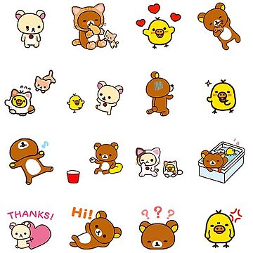 San-X Relax Bear Sparkly Micro Stickers