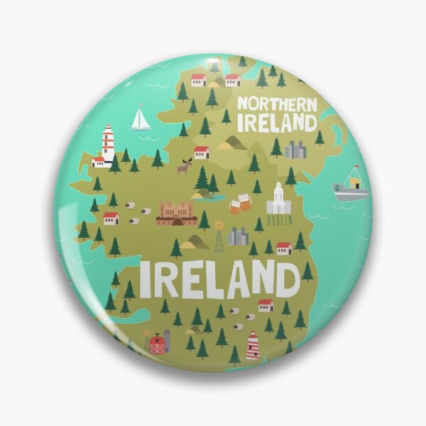 Item preview, IRELAND illustrated map designed and sold by Trio's Stuff.