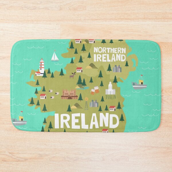 Item preview, IRELAND illustrated map designed and sold by Trio's Stuff.
