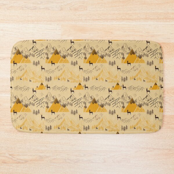 Item preview, Warm yellow nature mountains deers pattern gift design designed and sold by Michael Schmidt.