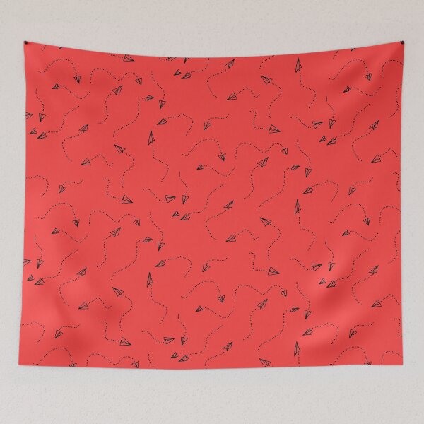 Aperçu de l'œuvre Avion en papier mignon rouge vector art - illustration minimaliste créée et vendue par Praj-store.