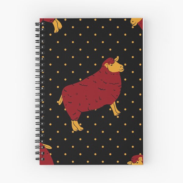Item preview, Red Sheep With Yellow Polka Dots | Traditional Russian Style Seamless Pattern  designed and sold by EarlessPierre.