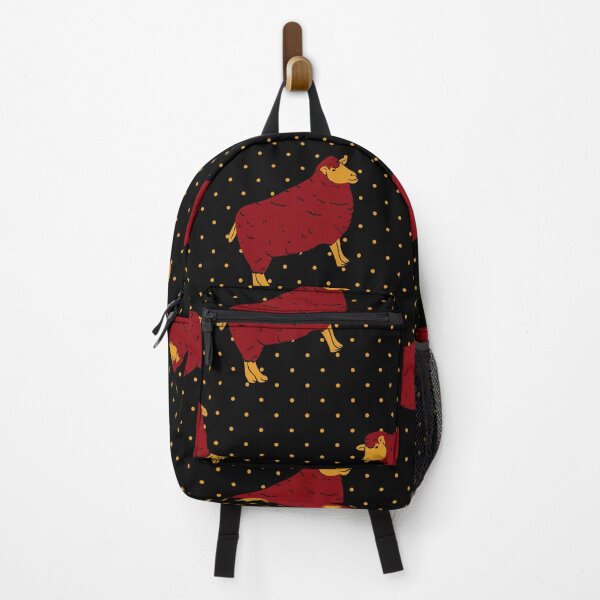 Item preview, Red Sheep With Yellow Polka Dots | Traditional Russian Style Seamless Pattern  designed and sold by EarlessPierre.