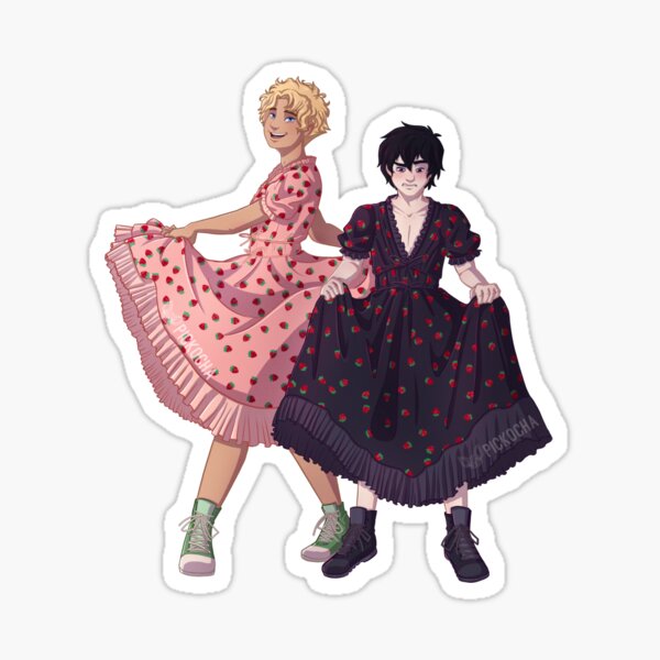 Solangelo strawberry dress Sticker