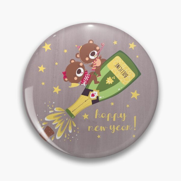 Item preview, new year's eve teddy bear and sparkling wine designed and sold by Angela Sbandelli.