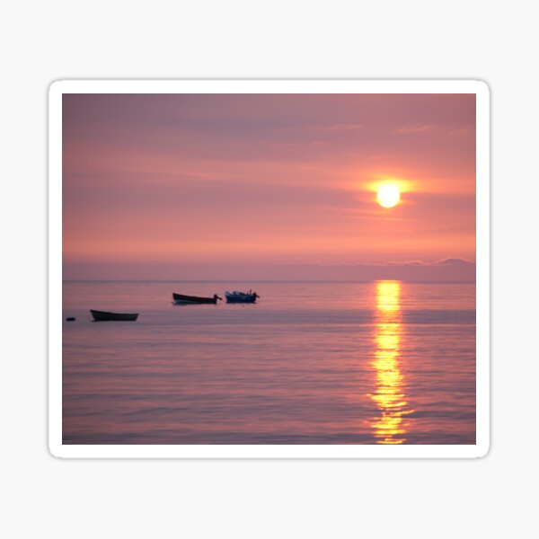 Boats at Sunrise Sticker
