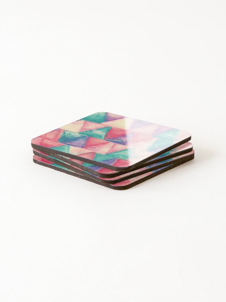 Thumbnail 4 of 5, Coasters (Set of 4), Colourful Triangle Shape designed and sold by SwePattern.