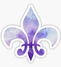 Blue Watercolor Fleur De Lis Sticker