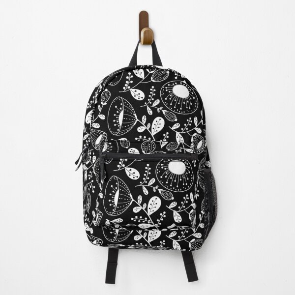 Item preview, White on Black floral design designed and sold by Angela Sbandelli.