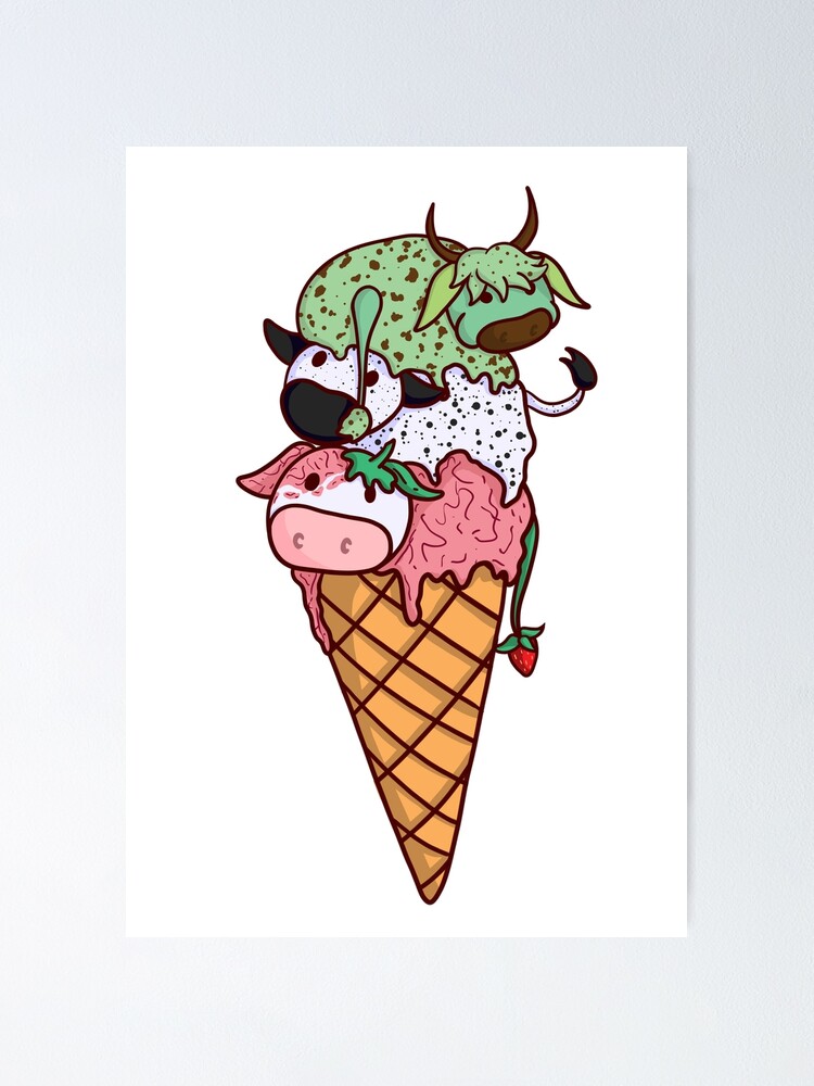 Strawberry Double Scoop Poster  Ice cream art, Ice cream poster, Ice cream  illustration