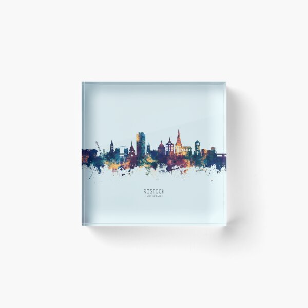 Item preview, Rostock Germany Skyline designed and sold by ArtPrints.