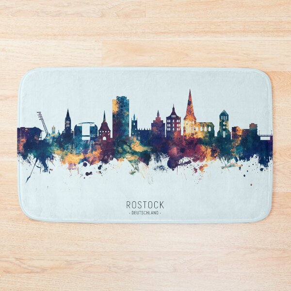 Item preview, Rostock Germany Skyline designed and sold by ArtPrints.
