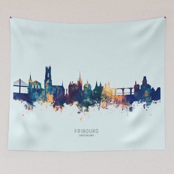 Item preview, Fribourg Switzerland Skyline designed and sold by ArtPrints.