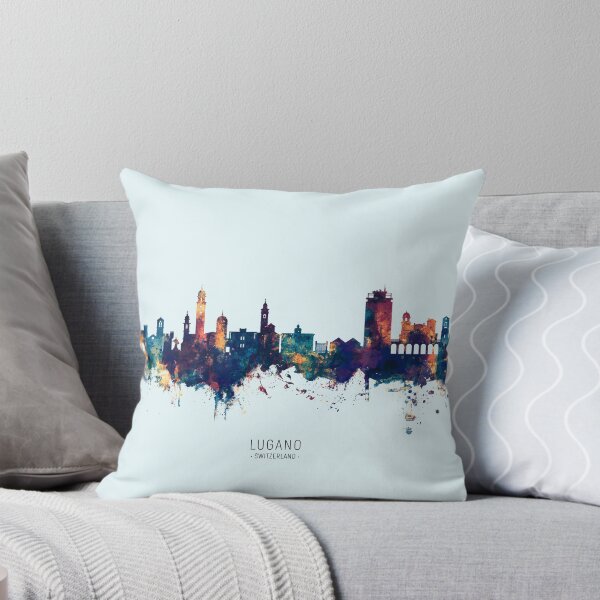 Item preview, Lugano Switzerland Skyline designed and sold by ArtPrints.