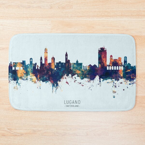 Item preview, Lugano Switzerland Skyline designed and sold by ArtPrints.