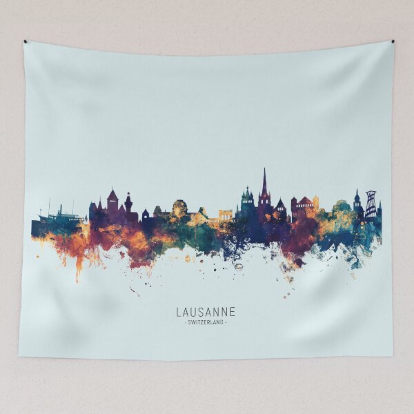 Item preview, Lausanne Switzerland Skyline designed and sold by ArtPrints.