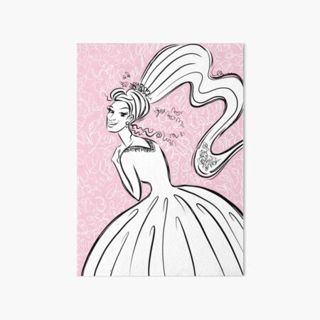 Girl in a White Wedding Dress Art Board Print