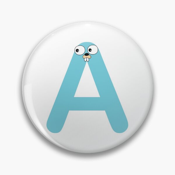 Aperçu de l'œuvre Blue Go Lang Gopher lettre A créée et vendue par codingpotato.