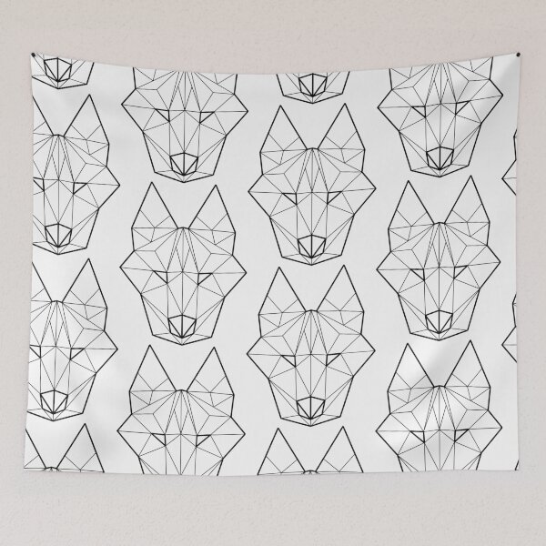 Item preview, Low poly wolf - black and white designed and sold by trivella.