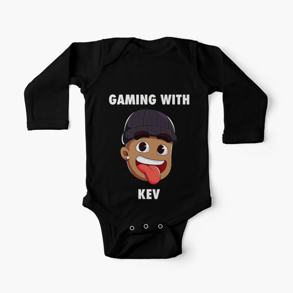 Gaming With Kev White Font Baby One Piece By Royalegregorie Redbubble - gaming with kev roblox baby