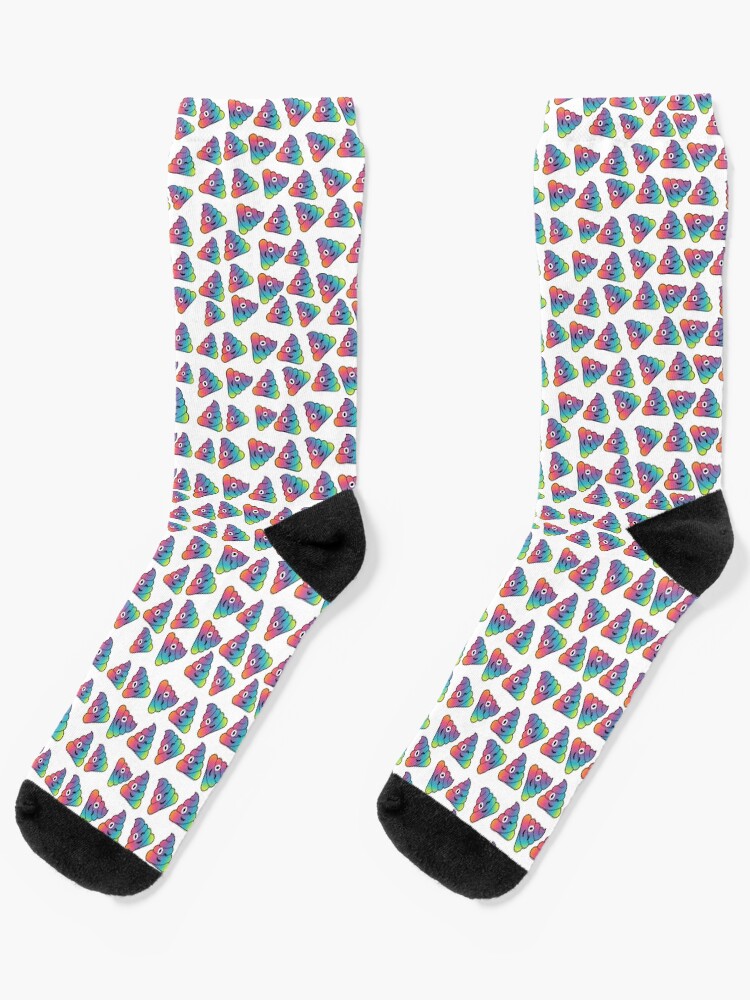 Thumbnail 1 of 5, Socks, Rainbow Poop Pattern Emoji designed and sold by MargieThatch.