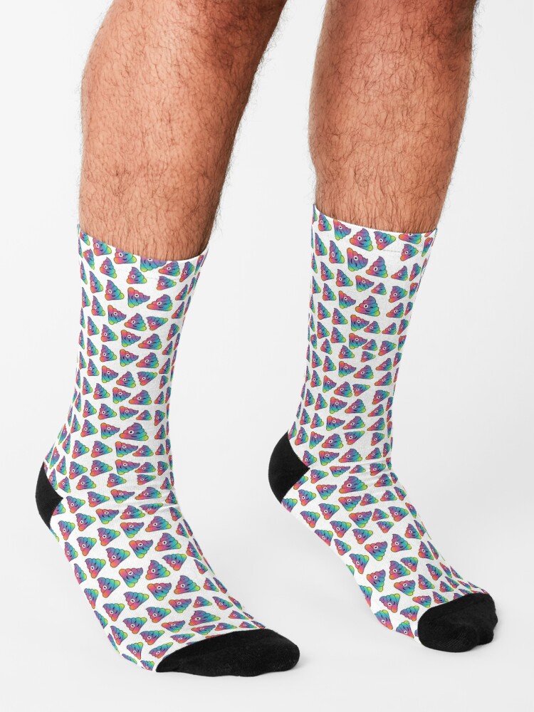 Alternate view of Rainbow Poop Pattern Emoji Socks