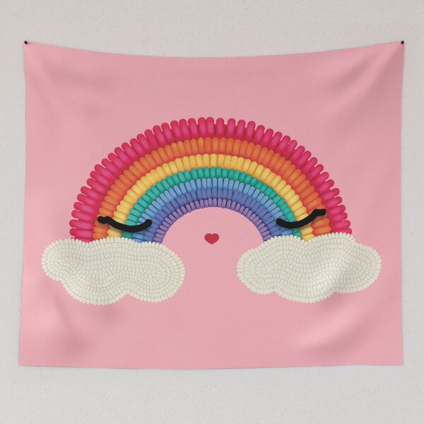 Item preview, Whimsical Textured Rainbow with Sleepy Clouds designed and sold by Karin Taylor.