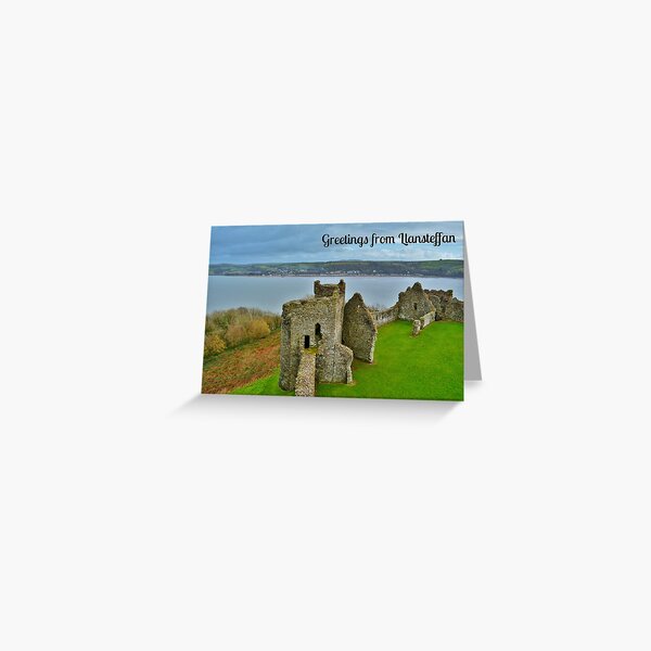 Artikel-Vorschau von Llansteffan Castle - Postcard or Greeting Card, designt und verkauft von Photos of Wales.