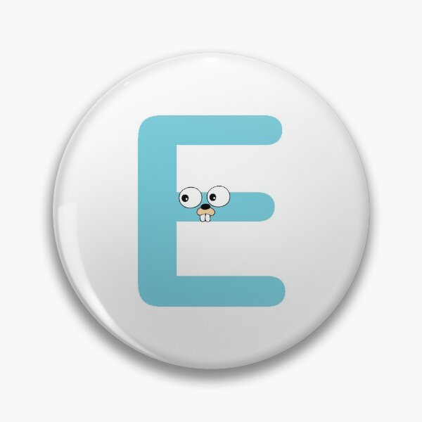 Aperçu de l'œuvre Lettre bleue Go Lang Gopher E créée et vendue par codingpotato.