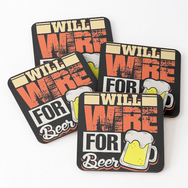 Item preview, Will wire for beer funny electric shirt designed and sold by Grinover.