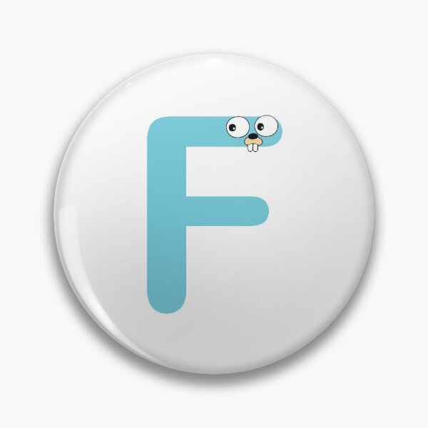 Aperçu de l'œuvre Lettre F bleue Go Lang Gopher créée et vendue par codingpotato.