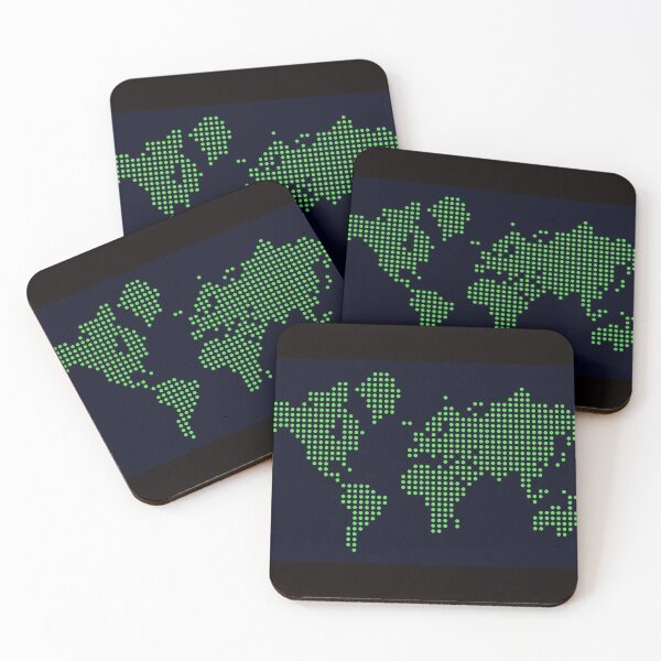 Item preview, Green Dot World Map designed and sold by Poptopia.