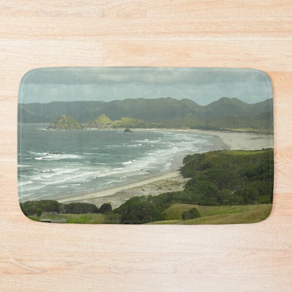 Item preview, Wind-blown Day at Medlands Beach, Great Barrier Island, New Zealand Bath Mat designed and sold by Hanlar.