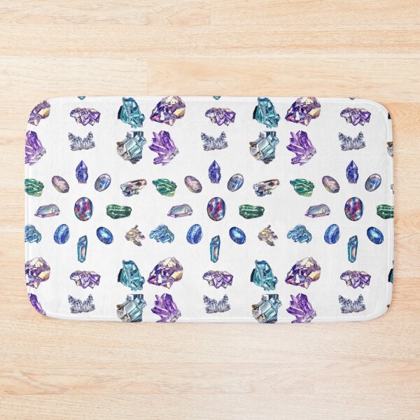 Item preview, Crystals 1 - Gemstones Watercolor Pastel White designed and sold by Quirkle Berry.
