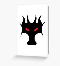 Dragon Face Silhouette Greeting Card