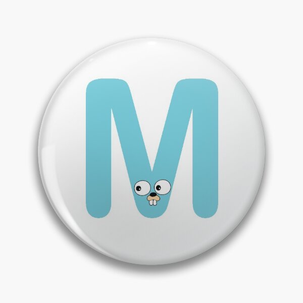 Aperçu de l'œuvre Lettre bleue Go Lang Gopher M créée et vendue par codingpotato.
