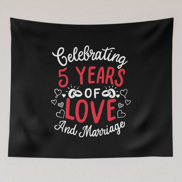 Item preview, 5th Wedding Anniversary - 5 Years Of Love And Marriage designed and sold by haselshirt.