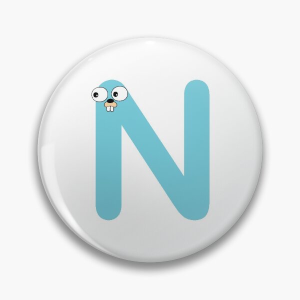 Aperçu de l'œuvre Lettre N bleue Go Lang Gopher N créée et vendue par codingpotato.