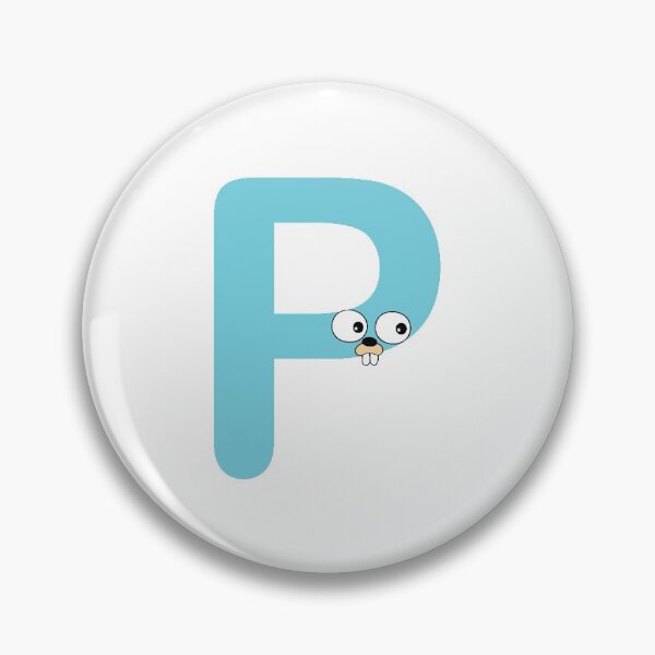 Aperçu de l'œuvre Lettre P bleue Go Lang Gopher créée et vendue par codingpotato.