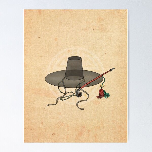 Item preview, Minhwa: GAT Joseon Hat A Type (Korean traditional/folk art) designed and sold by QamarART Paintings.