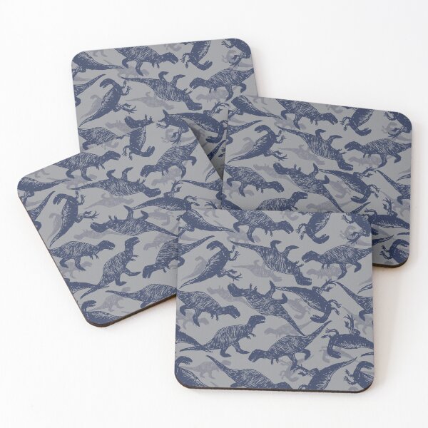 Item preview, Dinosaur Pen Sketch Grey Meat Eaters Repeat Pattern designed and sold by jamiesoondesign.