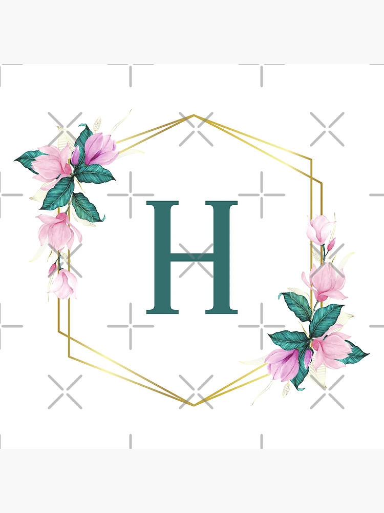 floral-letter-h-poster-for-sale-by-lamv-redbubble for Floral Alphabet Banner Letters Free Printable Floral Letter H