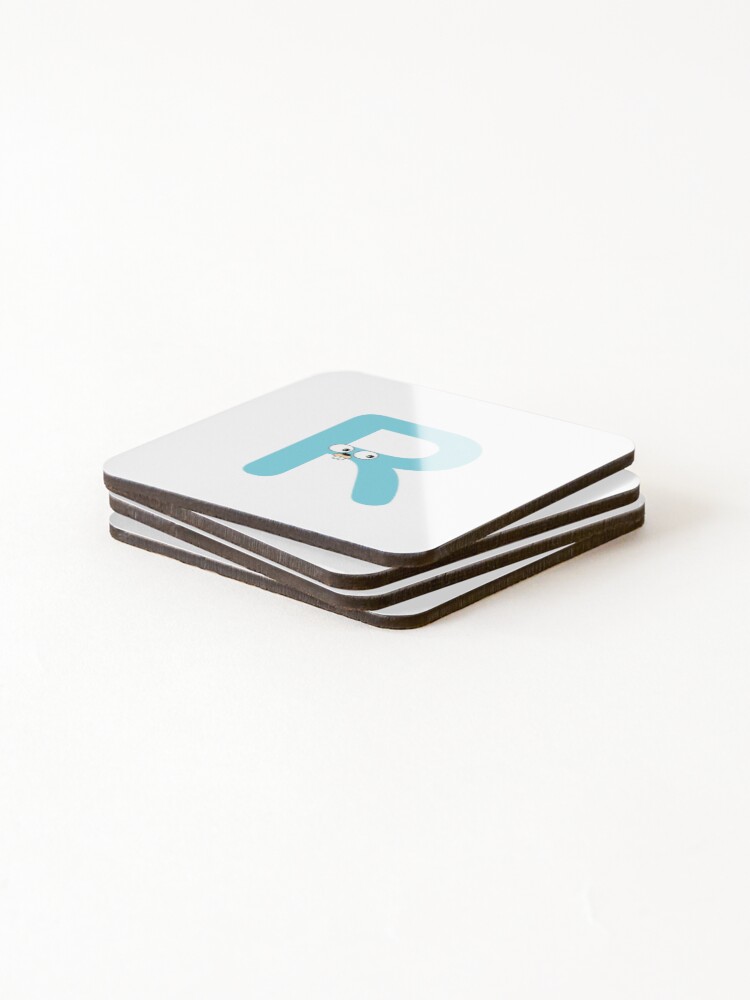 Thumbnail 4 of 5, Coasters (Set of 4), Blue Go Lang Gopher Letter R designed and sold by codingpotato.