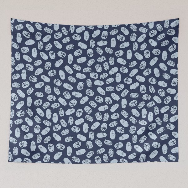 Item preview, Blue Dinosaur Eggs Pen Sketch Polka Dot Seamless Pattern designed and sold by jamiesoondesign.