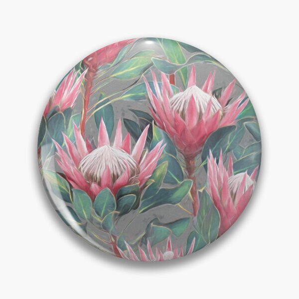 Item preview, Painted King Proteas - pink on grey designed and sold by micklyn.