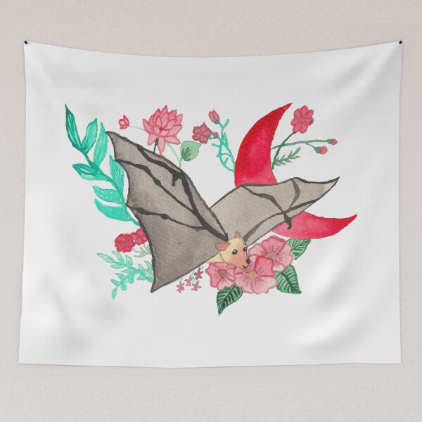Item preview, Bat at Blood Moon, white designed and sold by Sonderblume.