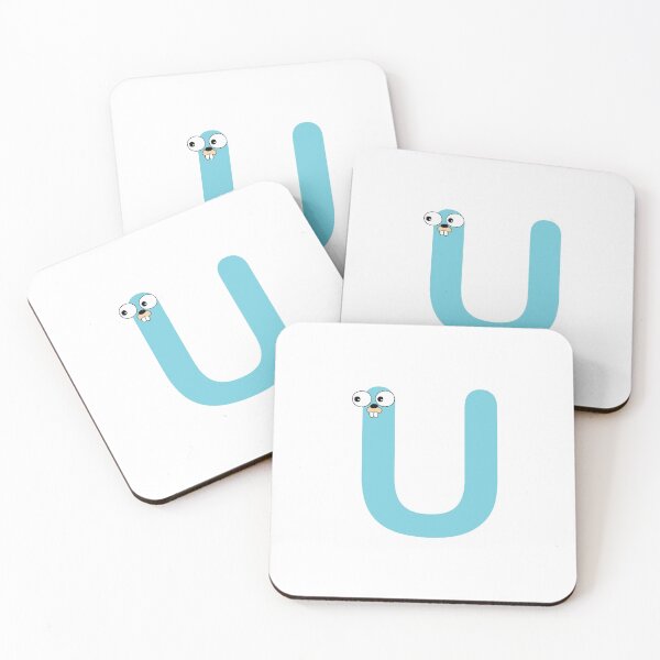 Item preview, Blue Go Lang Gopher Letter U designed and sold by codingpotato.
